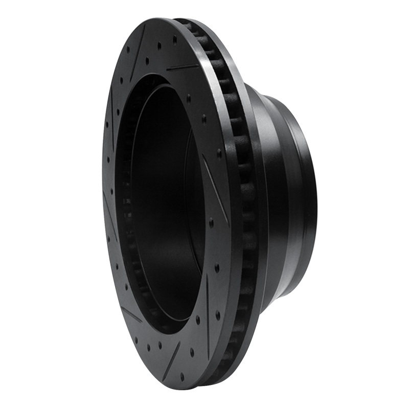 Ford F-350 Super Duty Brake Rotor (1) - Rear Right - R1 Concepts - Drilled & Slotted - Black - `99-`04